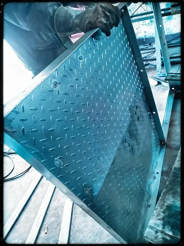 Vertical ladder with cage platform option for tall access