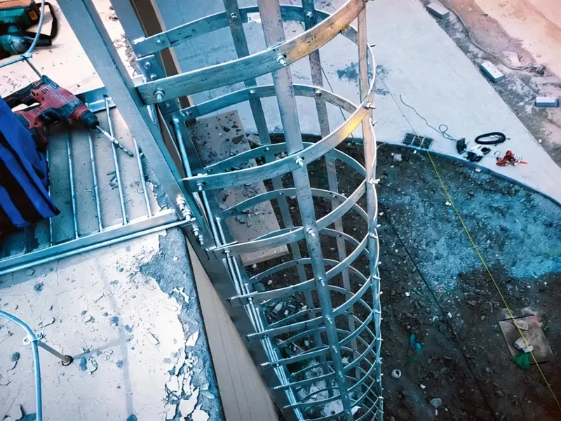 GRP fiberglass cage ladder components